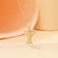 Gold Plated Alloy Letter Y Pendant Necklace Minimalist Fashion Choker Jewelry Item - Letter Y