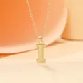 Gold-plated alloy letter I pendant necklace, stylish and elegant minimalist jewelry piece. - Letter I
