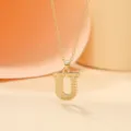 Gold Letter U Pendant Necklace Initial Letter Chain Necklace For Women Fashion Jewelry - Letter U