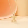 Gold Color Letter X Pendant Necklace Minimalist Geometric Background Fashion Jewelry - Letter X