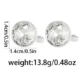 Round crystal cufflinks for men women shirt French cuffs silver metal 1.4cm accessory - White