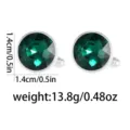 Elegant round dark green crystal gemstone cufflinks for men business shirts 1.4cm 13.8g - Green