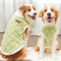 Cute pet winter warm fleece dog clothes in green plaid design, perfect for medium and large dogs. - S / Green Plaid