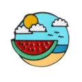 Leuke zomer strand watermeloen geemailleerde speld creatieve broche voor tas kleding - Zomer Strand IJslolly Ronde Stijl (C2819-1)