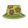 Leuke groene emmerhoed emaille speld met bloemen, creatieve reversspeld voor tassen en kleding. - Groene Vissershoed Stijl (C2820-3)