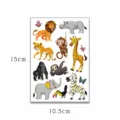 Hoja de tatuaje temporal animales de selva dibujos animados niños pegatina impermeable - Animal bronceado WE-018