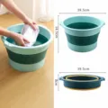 Bañera de pies plegable cubo portátil con puntos de masaje para uso doméstico diario. - Cian