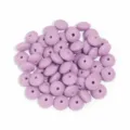 Purple silicone abacus beads flat spacer beads for DIY jewelry making bracelets 20pcs pack - 20 Pieces Set / Lavender