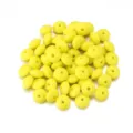 Yellow silicone candy color flat round spacer beads for DIY bracelet jewelry making parts - 20 Pieces Set / Goose Yellow