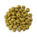 Olive green silicone flat round abacus spacer beads for DIY jewelry making and bracelet charms. - 20 Pieces Set / Mung Bean Green
