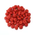 Red silicone abacus beads for DIY jewelry making, handmade bracelet craft accessories. - 20 Pieces Set / Orange Peel Red