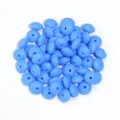 Blue silicone flat round abacus spacer beads for DIY jewelry making, bracelets and crafts. - 20 Pieces Set / China Blue