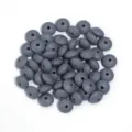 Grey silicone flat round spacer beads, loose abacus beads for DIY bracelets jewelry making. - 20 Pieces Set / Dark Gray