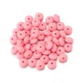 Pink silicone flat round abacus beads spacer beads for DIY bracelet jewelry making accessories - 20 Pieces Set / Red Plum Blossom