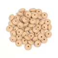 Silicone flat round beads spacer beads for DIY bracelets jewelry making accessories pack - 20 Pieces Set / Oat Yellow
