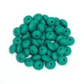 Green silicone abacus beads for DIY jewelry making, spacer beads for bracelets and crafts - 20 Pieces Set / Dark Green