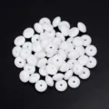 White silicone abacus beads flat round spacer for DIY bracelet jewelry making - 20 Pieces Set / White