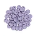 Silicone abacus beads for DIY bracelets and jewelry making, candy color spacer beads. - 20 Pieces Set / Light Grey Purple