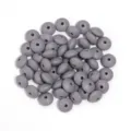 Grey silicone flat round beads for DIY handmade bracelets and jewelry making accessories. - 20 Pieces Set / Light Gray