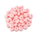 Pink silicone abacus beads, candy color flat round spacer beads for DIY jewelry making accessories. - 20 Pieces Set / Light Pink