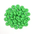 Silicone candy color flat round abacus beads for DIY bracelet jewelry accessories variant. - 20 Pieces Set / Grass Green
