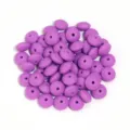 Purple silicone abacus beads flat round spacer beads for DIY handmade jewelry making 20pcs - 20 Pieces Set / Classic Purple
