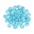 Light blue silicone flat round abacus beads for DIY bracelet jewelry making, 20pcs pack - 20 Pieces Set / Holographic Blue
