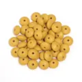 Mustard yellow silicone abacus beads, 20pcs pack for DIY jewelry making and bracelet accessories. - 20 Pieces Set / Mustard Yellow