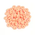 Silicone abacus beads flat round spacer beads peach pink color for DIY jewelry making accessories. - 20 Pieces Set / Peach