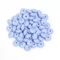 Light blue silicone flat round abacus beads for DIY bracelets jewelry accessories making. - 20 Pieces Set / Grey Blue