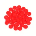 Red silicone abacus beads, 20pcs pack, flat round spacer beads for DIY jewelry making crafts - 20 Pieces Set / Strawberry Red