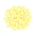 Candy color silicone flat round beads spacer beads DIY jewelry making accessories pack - 20 Pieces Set / Milk Yellow