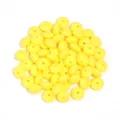 Silicone candy color flat round abacus beads for DIY bracelets and jewelry accessories. - 20 Pieces Set / Bright yellow