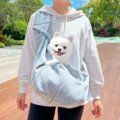 Bequeme graue Haustiertragetasche für kleine Hunde und Katzen zum Unterwegssein im Freien. - M (Bis zu 7,5 kg) / Grau
