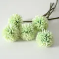 Artificial green pompom chrysanthemum flowers fake plants for home room wedding party decor. - Green