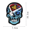 Écusson brodé tête de mort style punk DIY accessoires vêtements, taille 10.3x7.6cm. - Style Crâne Multicolore (DW9059-1)