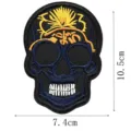Écusson brodé crâne punk, accessoire de vêtement DIY style moto, taille 10.5x7.4cm. - Style Crâne Flamme Couronne (DW9059-7)