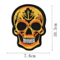 Écusson brodé tête de mort style punk accessoire vêtements DIY design coloré unique. - Style Crâne Jaune (DW9059-8)