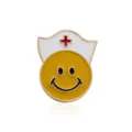 Nurse smiley face enamel pin, cute medical theme metal brooch badge for backpack. - Nurse Smiley Face Style (C1799)