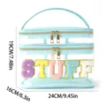 Bolsa de maquillaje transparente de doble capa organizador de viaje con letras - Verde