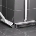 Long handle floor gap cleaning brush white model with adjustable head and squeegee tile - Grayish White