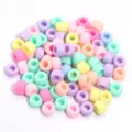 Perles ton macaron en acrylique pour chaînes de téléphone et colliers DIY, accessoires. - Couleurs mixtes dépolies