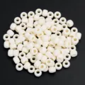 Perles barillets acrylique grand trou couleur unie creation bijoux artisanat diy - 200 Pièces/Paquet (9x6mm) / Beige