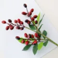 Kunstmatige bessen tak 3 vork olijf fruit nep plant huisdecoratie bruiloft bloemstuk - Rood & Zwart