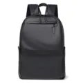 Mochila de negocios negra minimalista para hombre, mochila casual impermeable para viajes. - Negro