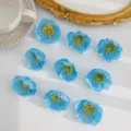 Blauwe kunstmatige klaproosbloemhoofdjes voor DIY handwerk huwelijksdecoratie en vintage accessoires. - Aqua
