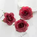 Artificial silk rose flower heads for DIY wedding floral arrangements, garlands and gifts. - Red