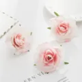 Artificial silk peony flower heads DIY wedding party home decor pink floral craft props - Champagne Pink