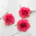 Artificial rose flower heads for DIY wedding craft garland decoration red pink floral - Rose Red
