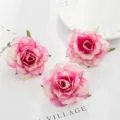 Pink gradient artificial peony flower head for DIY wedding home decoration and crafts. - Rose White